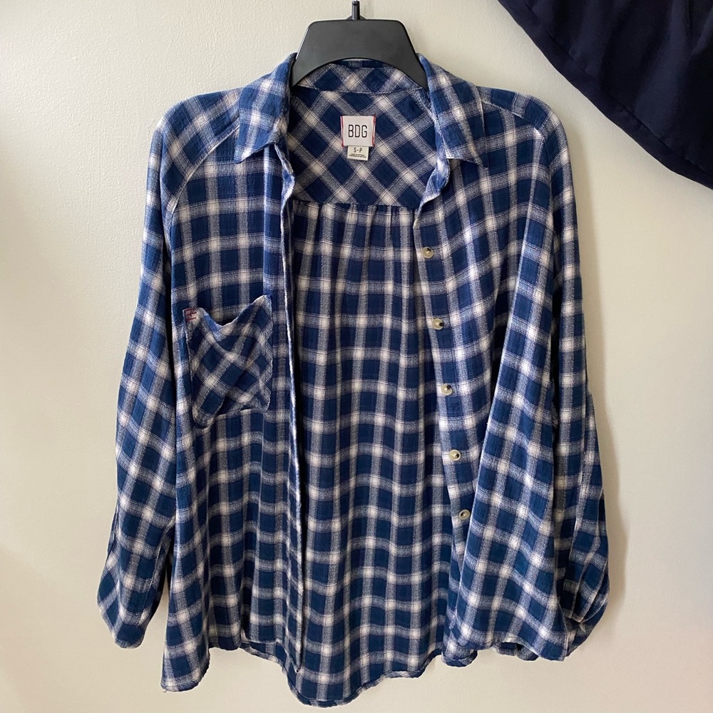 BDG Urban Outfitters, blue and white flannel